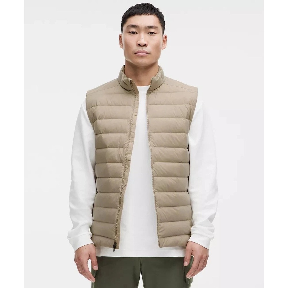Lululemon Men's Navigation Down Vest Size XXL Sheer Oak 700 Fill Puffer